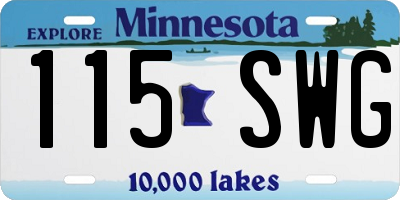MN license plate 115SWG
