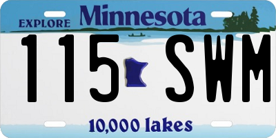 MN license plate 115SWM
