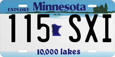 MN license plate 115SXI