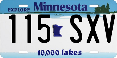 MN license plate 115SXV