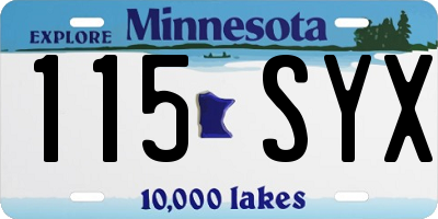 MN license plate 115SYX