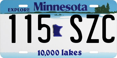 MN license plate 115SZC