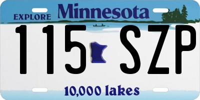 MN license plate 115SZP