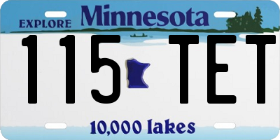 MN license plate 115TET