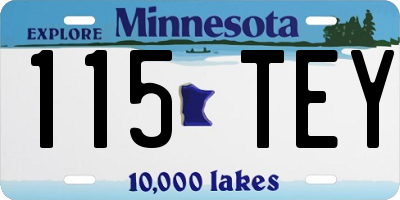 MN license plate 115TEY