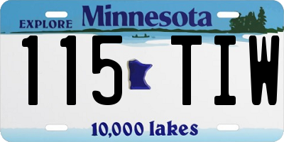 MN license plate 115TIW