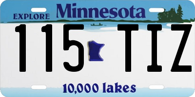 MN license plate 115TIZ