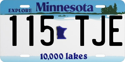 MN license plate 115TJE