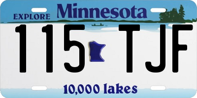 MN license plate 115TJF