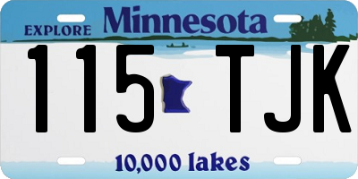 MN license plate 115TJK