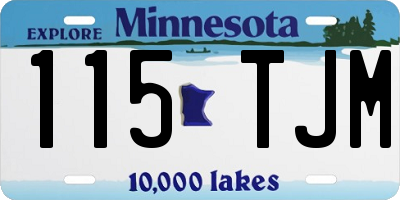 MN license plate 115TJM