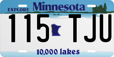 MN license plate 115TJU
