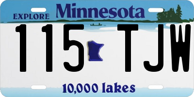 MN license plate 115TJW