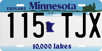 MN license plate 115TJX
