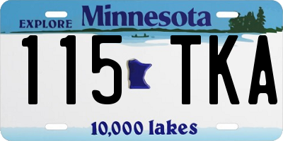 MN license plate 115TKA