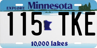 MN license plate 115TKE