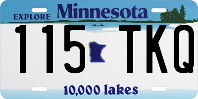 MN license plate 115TKQ