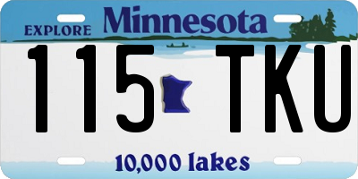 MN license plate 115TKU