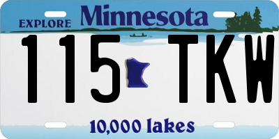 MN license plate 115TKW