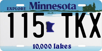 MN license plate 115TKX