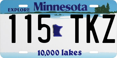 MN license plate 115TKZ