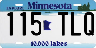 MN license plate 115TLQ
