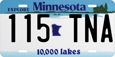 MN license plate 115TNA