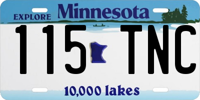 MN license plate 115TNC