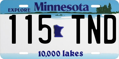 MN license plate 115TND