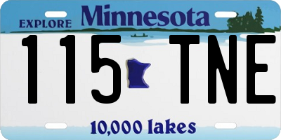 MN license plate 115TNE