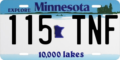 MN license plate 115TNF