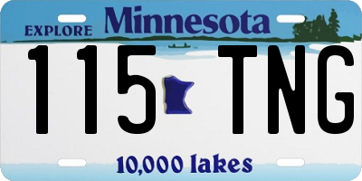 MN license plate 115TNG