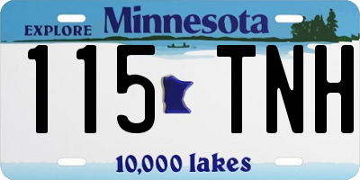 MN license plate 115TNH