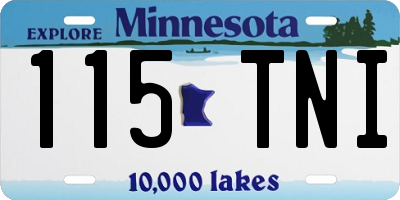 MN license plate 115TNI