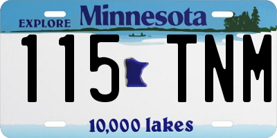 MN license plate 115TNM