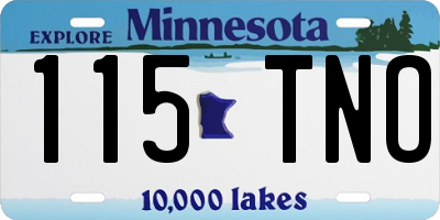 MN license plate 115TNO