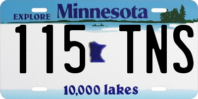 MN license plate 115TNS