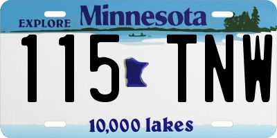 MN license plate 115TNW