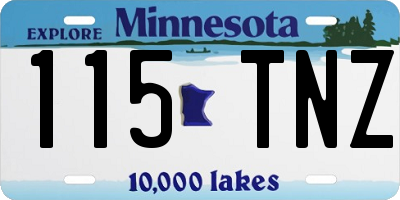 MN license plate 115TNZ