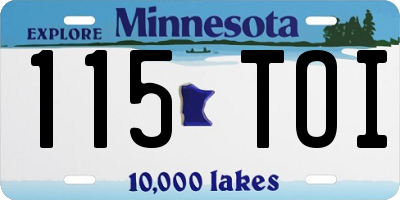 MN license plate 115TOI