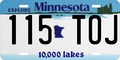 MN license plate 115TOJ