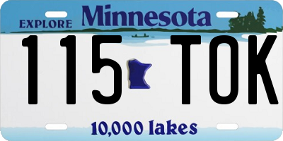 MN license plate 115TOK