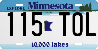 MN license plate 115TOL