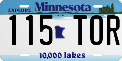 MN license plate 115TOR
