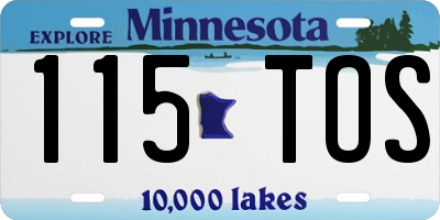 MN license plate 115TOS