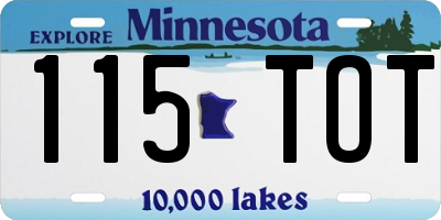MN license plate 115TOT