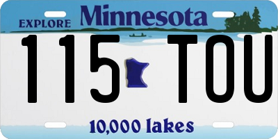 MN license plate 115TOU