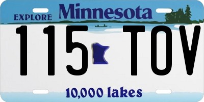 MN license plate 115TOV