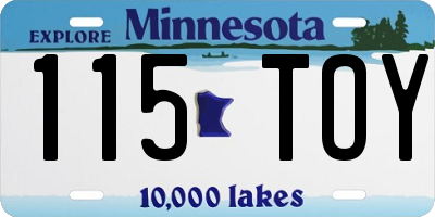 MN license plate 115TOY