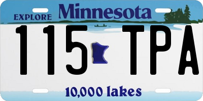 MN license plate 115TPA